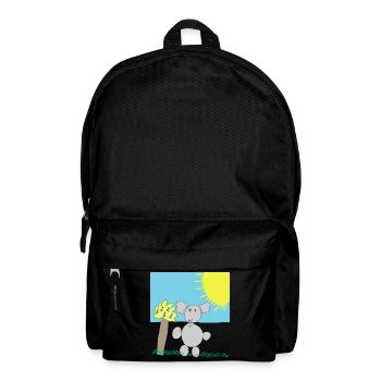 Whimsical Elephant Under a Bright Sun - Backpack - black - Front