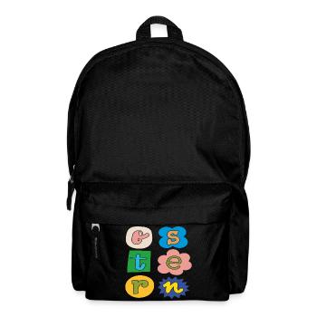 bunte Oster Buchstaben - Rucksack - Schwarz - Vorne