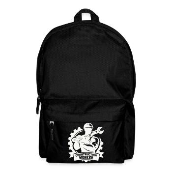 Ouvrier du bâtiment robuste avec engrenages - Sac à dos - noir - Devant