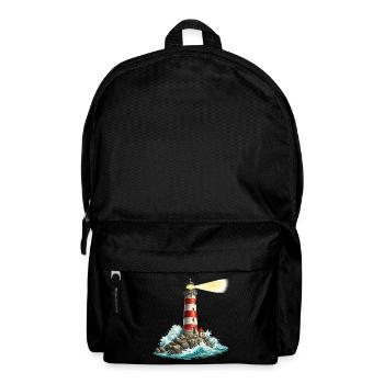 Leuchtturm am Felsenmeer Lichtstrahl - Rucksack - Schwarz - Vorne