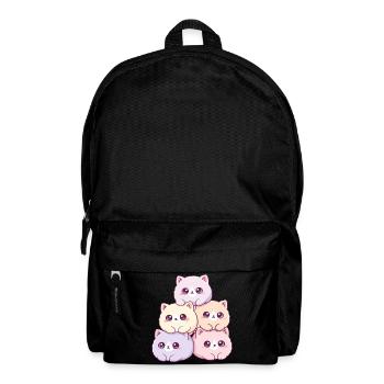 Pastellkatzen Haufen Kuschelfreudig - Rucksack - Schwarz - Vorne