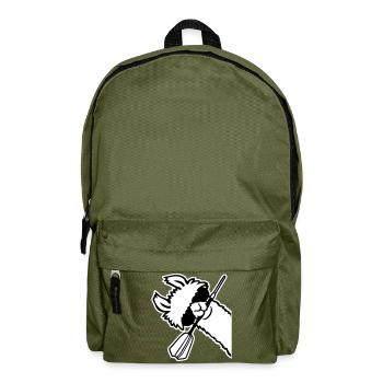 Cool Llama Head Sunglasses Dart Mouth Side - Backpack - olive green - Front