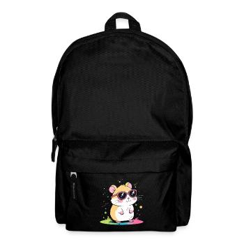 Hamster arcenciel lunettes roses - Sac à dos - noir - Devant