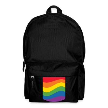 Rainbow Wave Pride Flag Minimal Design - Rucksack - Schwarz - Vorne