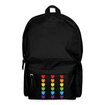 Pride Rainbow Hearts - Backpack - black - Front