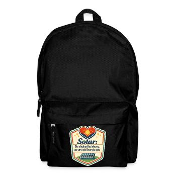 Solarliebe: Energie durch Liebe - Rucksack - Schwarz - Vorne