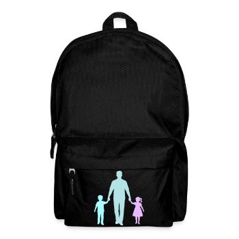Vater Kind Silhouette Spazieren Familie Papa Liebe - Rucksack - Schwarz - Vorne