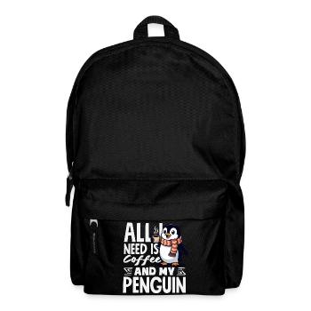 Pingouin mignon - Cadeau pour l’amoureux des manchots - Sac à dos - noir - Devant