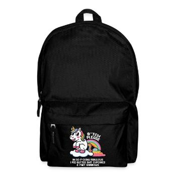 Licorne scintillante avec cadeau arc-en-ciel - Sac à dos - noir - Devant