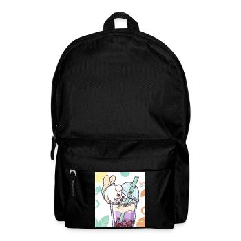 Cute Bunny Funny Boba Bubble Tea - Backpack - black - Front