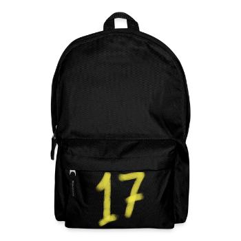 17th Birthday Yellow Brush Font - Backpack - black - Front