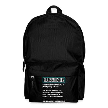 Klassenlehrer Definition - Rucksack - Schwarz - Vorne