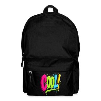 Cool Graffiti Street Art Neon Spray Design Shirt - Backpack - black - Front