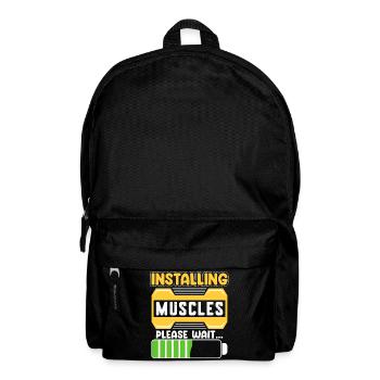Installing Muscles Please wait Bodybuilding Man - Rucksack - Schwarz - Vorne