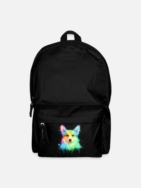 Corgi Aquarell Illustration - Rucksack - Schwarz
