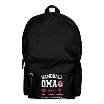 Omi Handball Fan Shirt – Stolz & Pokal - Rucksack - Schwarz - Vorne