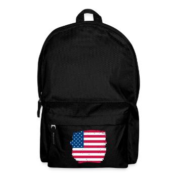 USA Vintage Amerikanische Flagge - Rucksack - Schwarz - Vorne