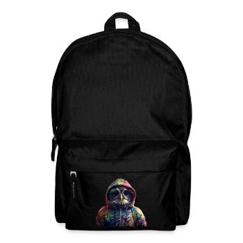 Hibou avec lunettes de soleil Hiboux colorés et cool Animal forestier - Sac à dos - noir - Devant