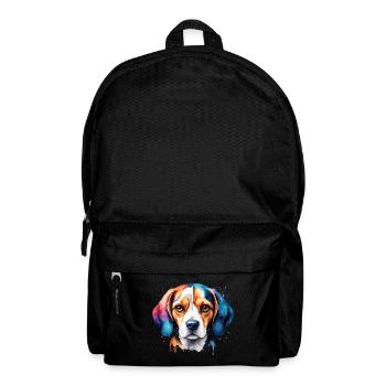 Beagle Dog Pedigree Dog in Colorful Neoon Colors - Backpack - black - Front