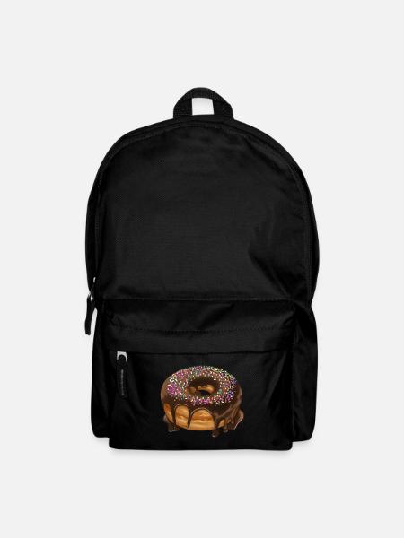 Donut Schoko mit Streusel Gebäck Illustration - Rucksack - Schwarz