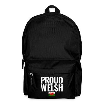 Proud Welsh Wales Walisische Flagge Waliser - Rucksack - Schwarz - Vorne