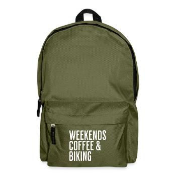 Coffee & Bike Weekend Cycling Humour - Backpack - olive green - Front