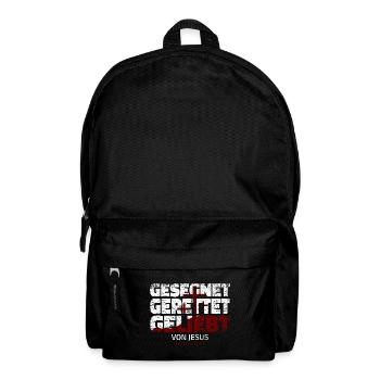 Gesegnet Gerettet Geliebt Von Jesus Christus Shirt - Rucksack - Schwarz - Vorne