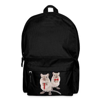 Drôle de souris de course avec cravate & mouche - Sac à dos - noir - Devant