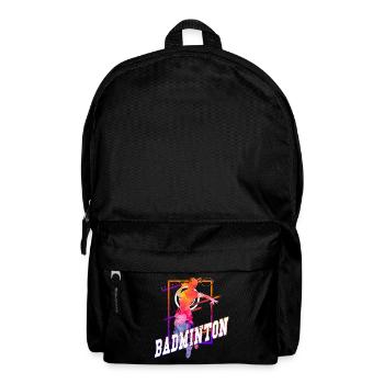 Badminton Federball Sport Spieler Vintage Retro - Rucksack - Schwarz - Vorne