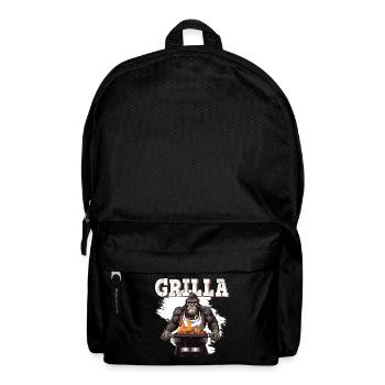 Grillen Grilla Griller Gorilla BBQ Spruch Lustig - Rucksack - Schwarz - Vorne
