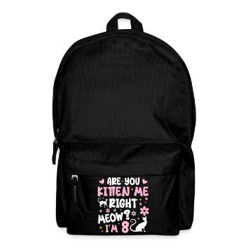 I'm 8 years old | 8 Year Anniversary Gift Meow Gift - Backpack - black - Front