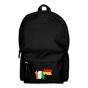 Elfenbeinküste Deutschland Herzschlag Flagge - Rucksack - Schwarz - Vorne