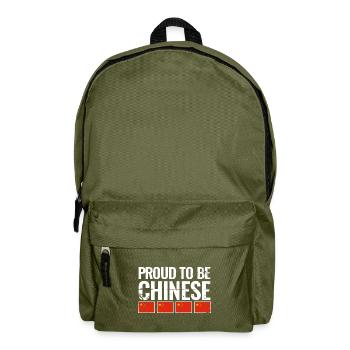 Proud To Be Chinese China Chinese Flag - Backpack - olive green - Front