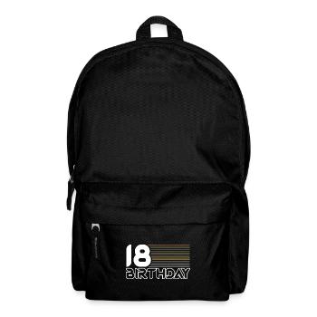 18 Birthday vintage retro Streifen Motiv - Rucksack - Schwarz - Vorne