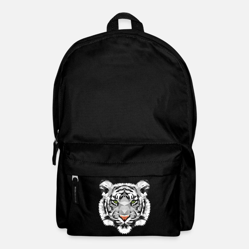 Weißer Tiger Polygon wild Geschenk - Rucksack - Schwarz