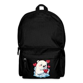 Verschenke diesen süßen Eisbären zum Valentinstag - Rucksack - Schwarz - Vorne