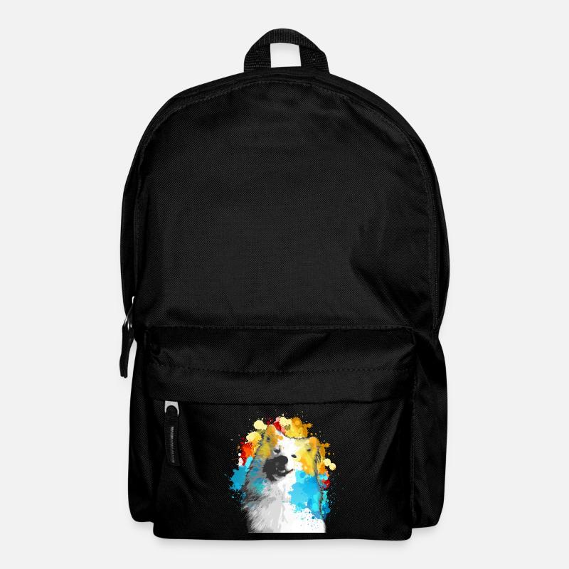 Samoyed watercolor multicolored - Backpack - black