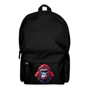 Polygonales Gorilla-Portrait - Modernes Kunst - Rucksack - Schwarz - Vorne