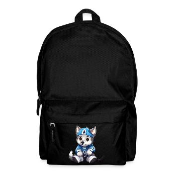 Husky Plays Ice Hockey, Sporty Dog Design - Backpack - black - Front