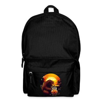 Bär isst Honig im Sonnenuntergang - Rucksack - Schwarz - Vorne