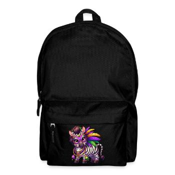 Mardi Gras Zebra Comic Süß - Rucksack - Schwarz - Vorne