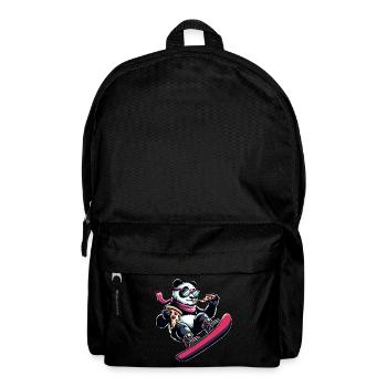 Pink Panda Snowboarder: Pizza-Abenteuer - Rucksack - Schwarz - Vorne