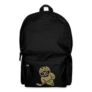Eishockey Eule Silhouette Schneeeule Spieler - Rucksack - Schwarz - Vorne