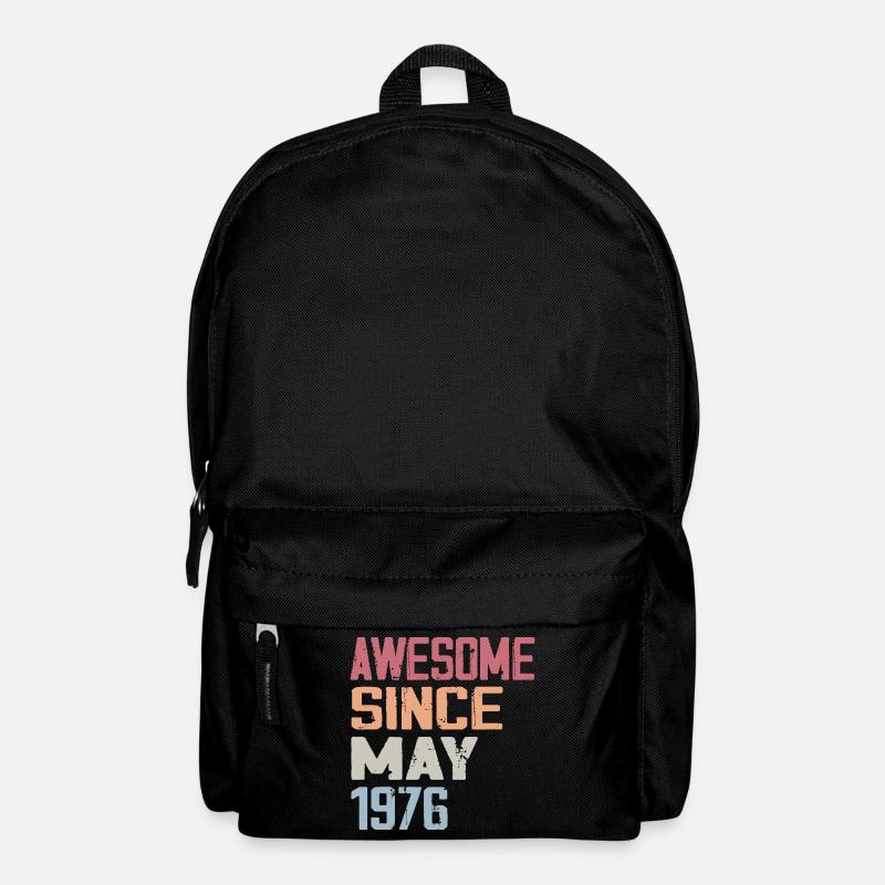 May 1976 Birthday 1976 Retro 1976 May Vintage - Backpack - black