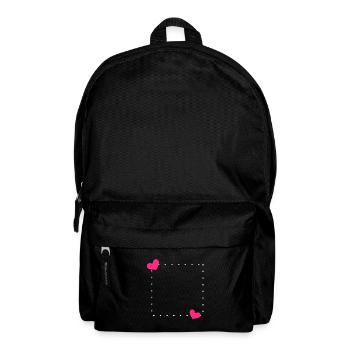 Herz Rahmen Ornament Linie - Rucksack - Schwarz - Vorne