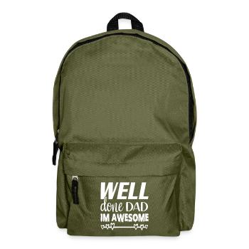 Well done dad im awesome - Backpack - olive green - Front