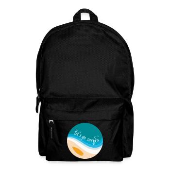 Let's go surfin' surfing (round design) - Backpack - black - Front