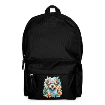 Lagotto Romagnolo Hund Niedlich mit Blumen - Rucksack - Schwarz - Vorne