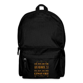 die Zeit die wir uns nehmen - Rucksack - Schwarz - Vorne