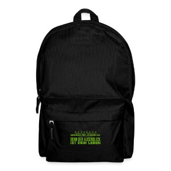 genieße den Moment - Rucksack - Schwarz - Vorne